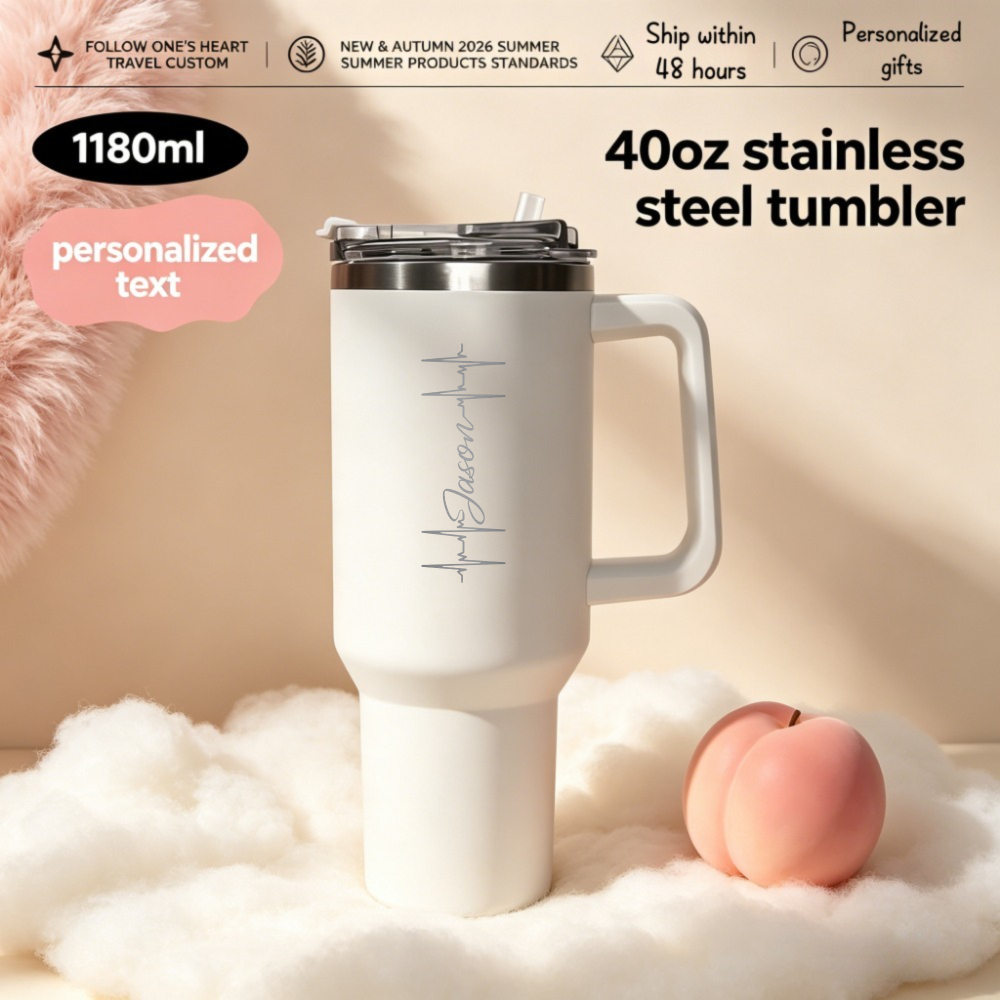 Coffee Equipment Camping - 1L Personalized text bottle Stainless steel