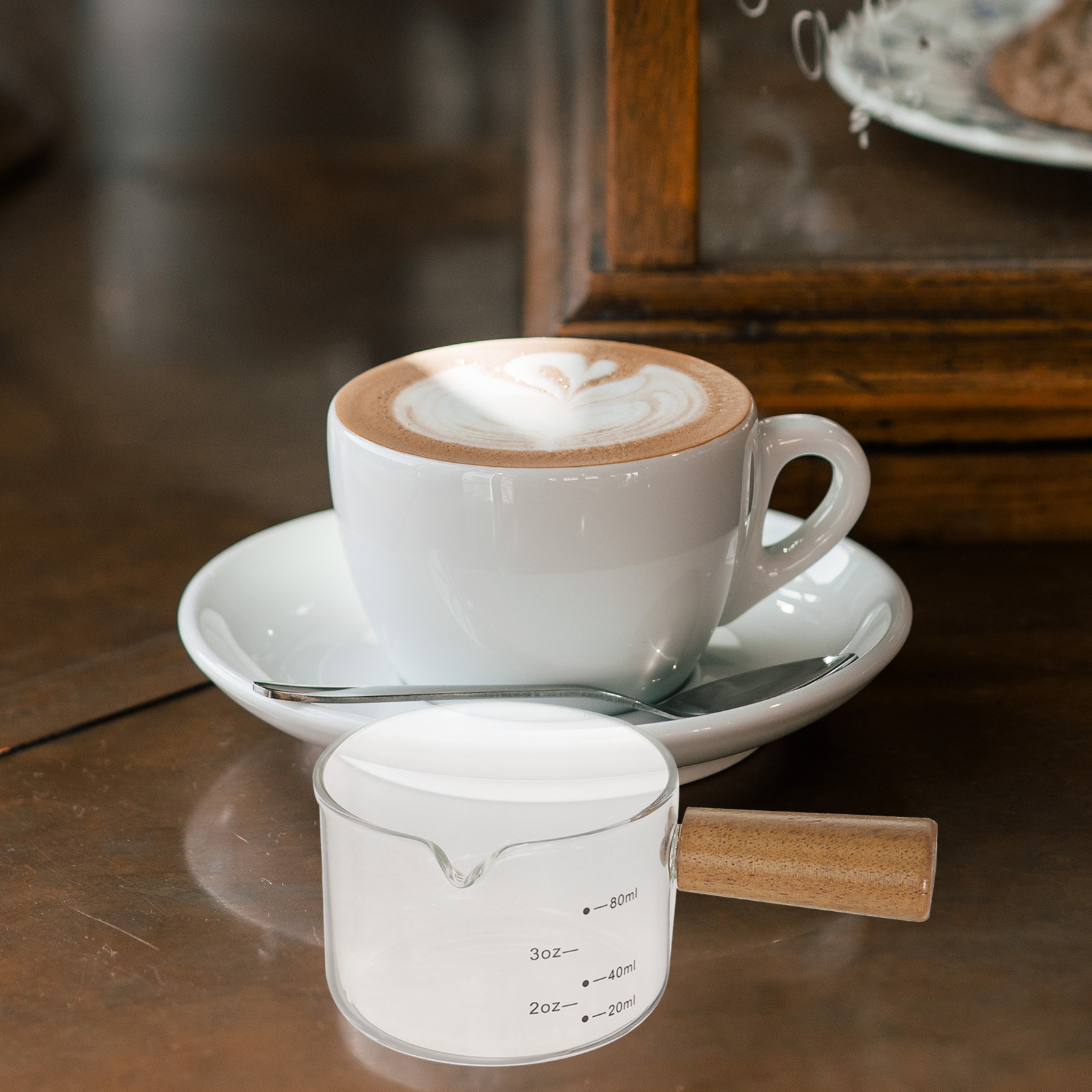 Mini Glass Milk Pitcher Wooden - Milk Steaming Pitcher recension och pris