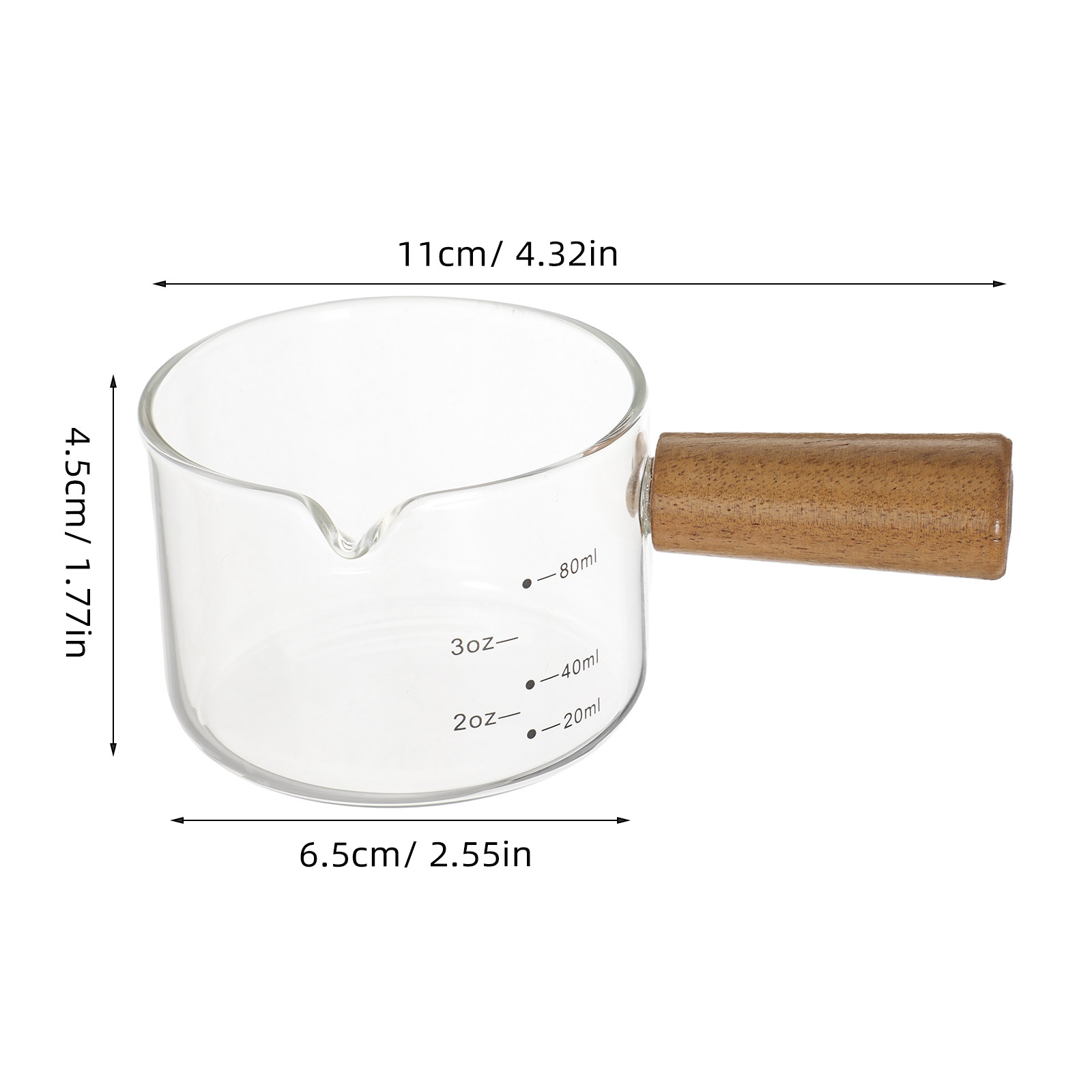 Mini Glass Milk Pitcher Wooden - Milk Steaming Pitcher recension och pris